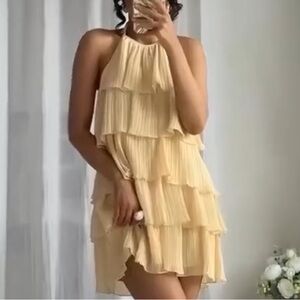 BNWT ZARA RUFFLED HALTER DRESS